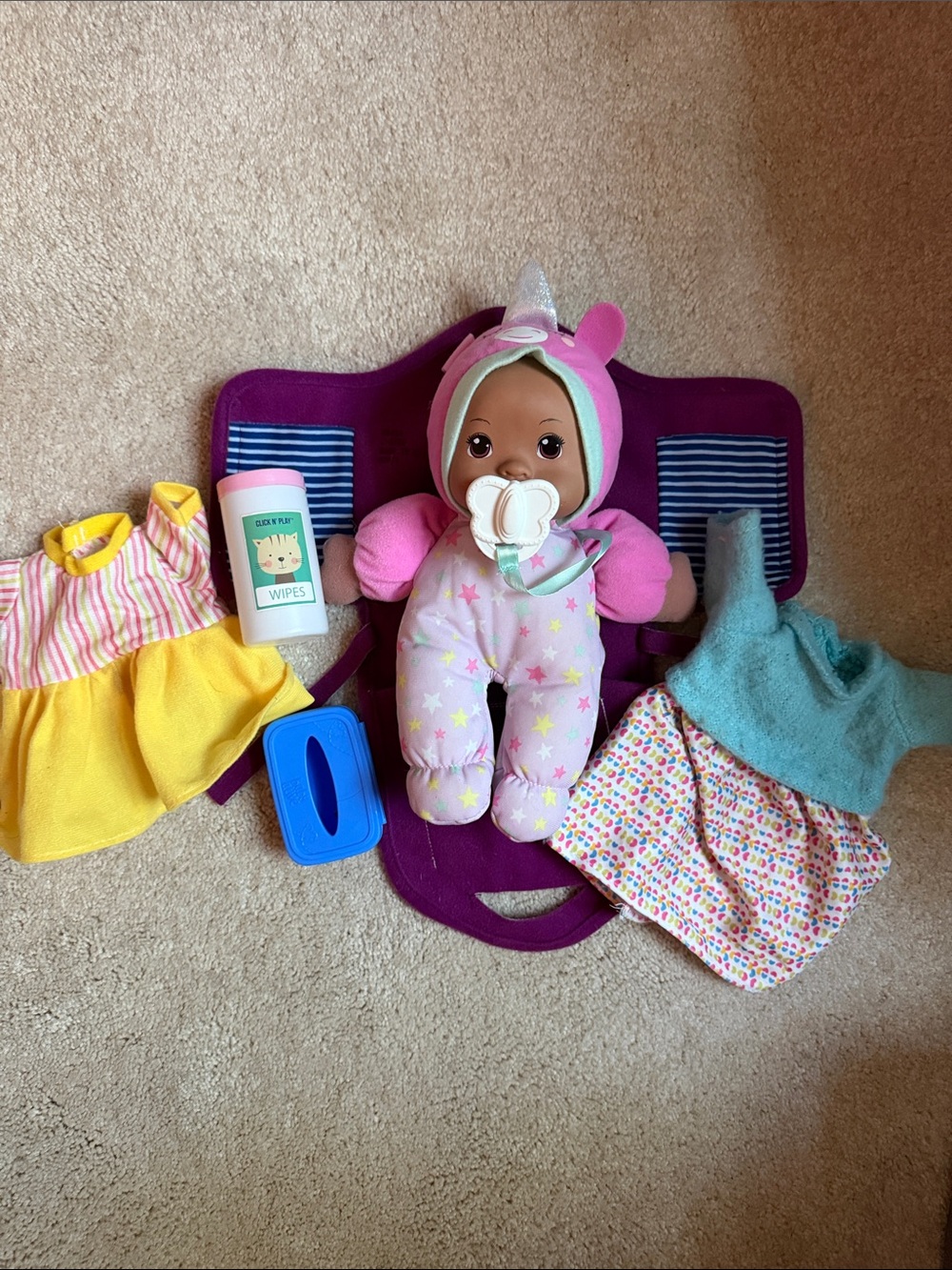 Unbranded Pink, Soft Body Baby Doll with Pacifier and Accessories